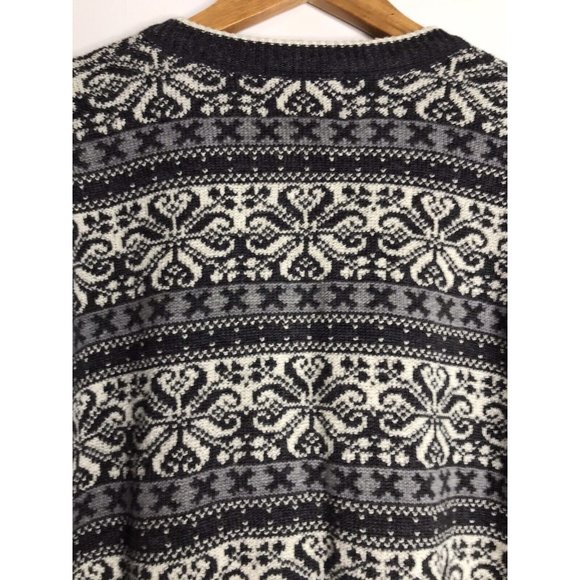 Vintage Woolrich Cardigan Sweater Women's Large Nordic Fair Isle Metal Clasps - Picture 9 of 10